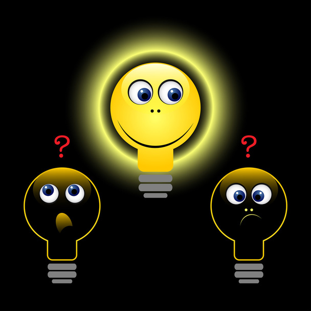 Концепция - иконка лампы с инновационной идеей
. - Вектор,изображение