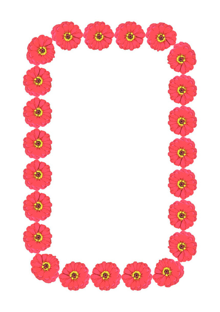 Sommer helle Rahmen mit floralen Motiven - Gerbera-Blumen. Einband für ein Buch oder Notizblock, Postkarte. Das Format DIN A4 ist vertikal. Illustration auf weißem Hintergrund - Vektor, Bild
