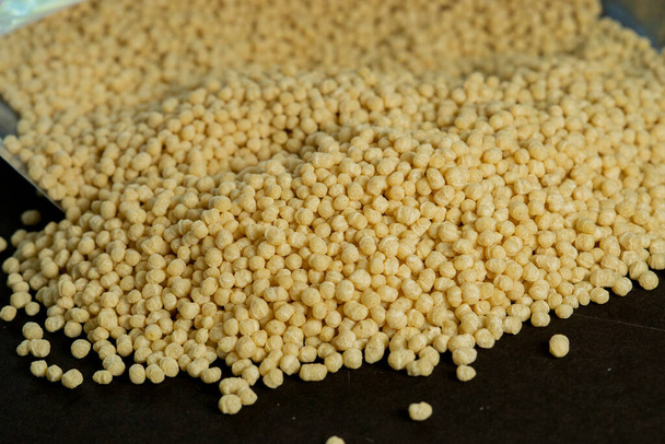 Soy Crispies. Organic Soy protein crispies. Vegan Food. Soya Cereal. - Photo, Image