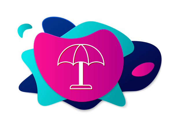 Color Sun protective umbrella for beach icon isolated on white background. Large parasol for outdoor space. Beach umbrella. Abstract banner with liquid shapes. Vector. - Vector, Image