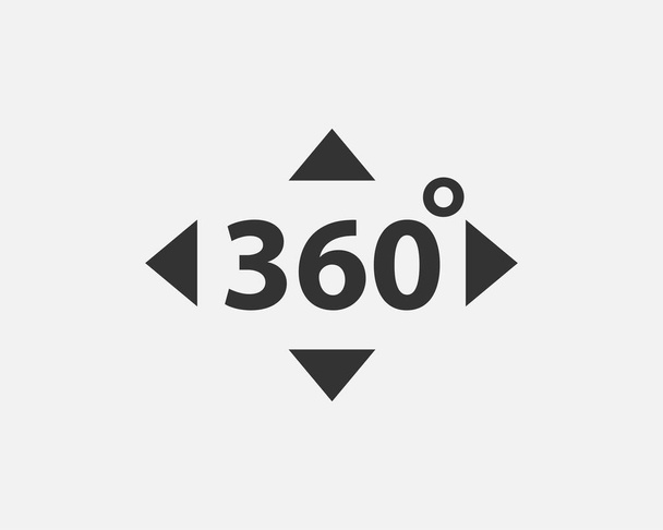 360 asteen näkymä vektori kuvake. Merkit ja symboli verkkosivuille, web design, mobiilisovellus. - Vektori, kuva