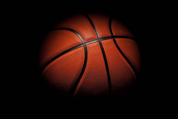 Basketbol kauçuk turuncu top yakın çekim dokusu arka plan. - Fotoğraf, Görsel