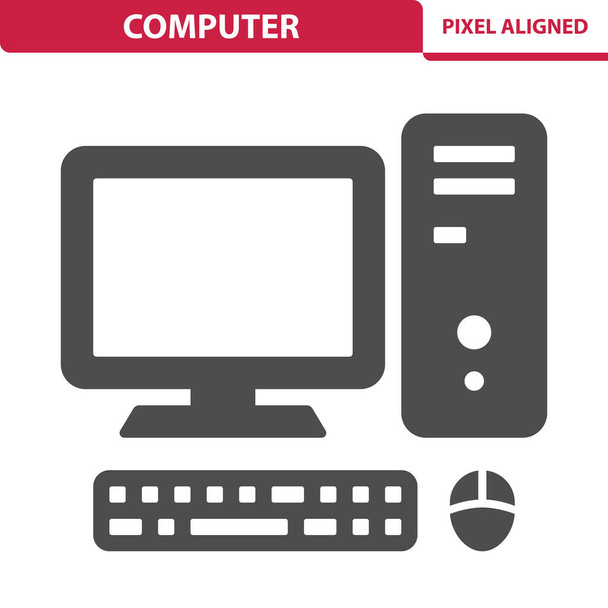 Computer, PC, Desktop Icon - Vector, afbeelding