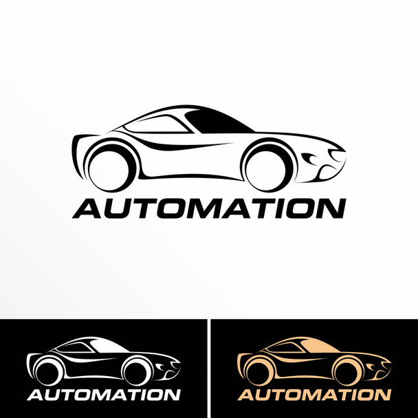 Line art Sport auton kuva graafinen ikoni logo suunnittelu abstrakti käsite vektori varastossa. Voidaan käyttää työpajaan tai kuljetukseen liittyvänä symbolina. - Vektori, kuva