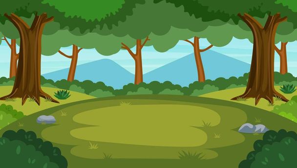 Cartoon forest background, - Vector, Image