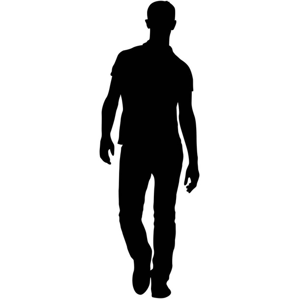 Silhouette egy sétáló ember fehér háttér. - Vektor, kép