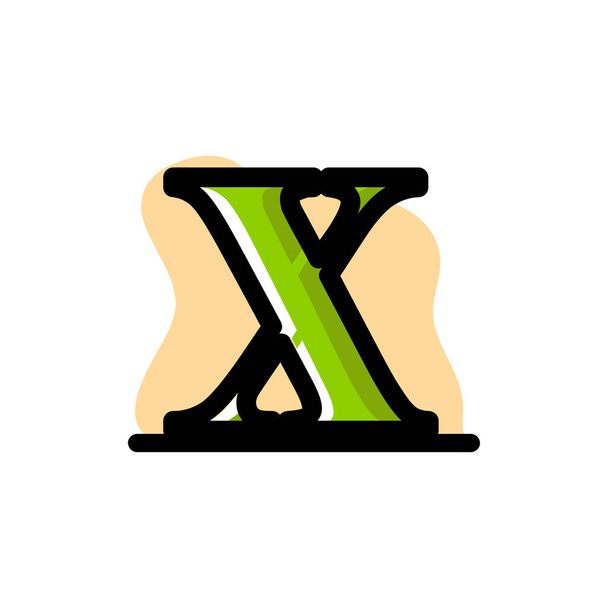 Letra X Conceptual Vector Ilustración Diseño Icono eps10 - Vector, Imagen