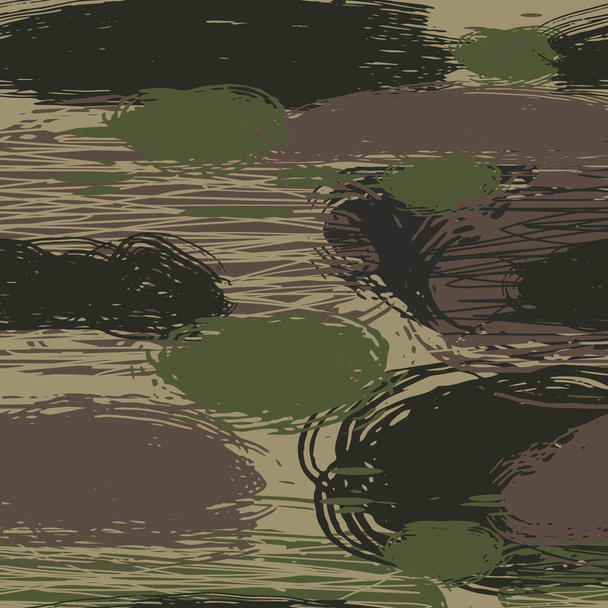 Nahtlose Pinselstrich-Camouflage-Muster - Vektor, Bild