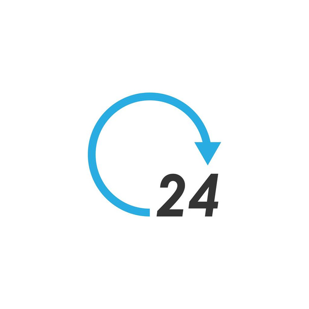 24 Hour icon logo vector illustration design template - Vector, Image