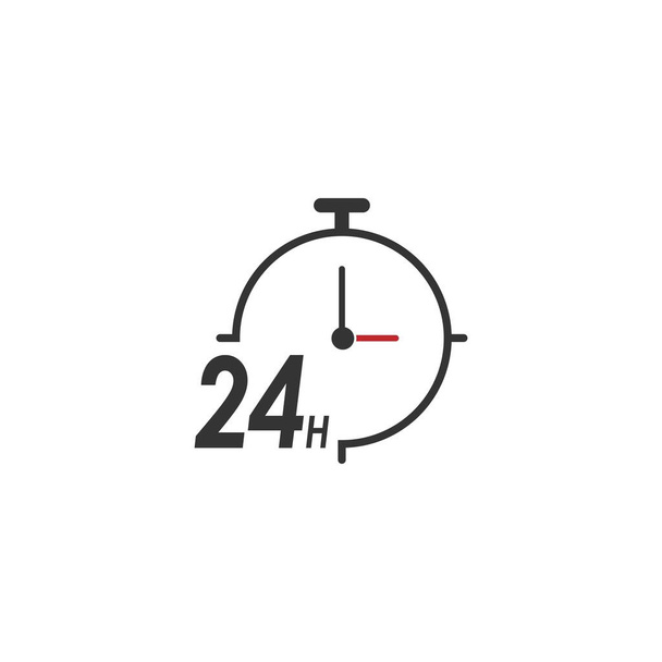 Дизайн векторной иллюстрации логотипа 24 часа - Вектор,изображение