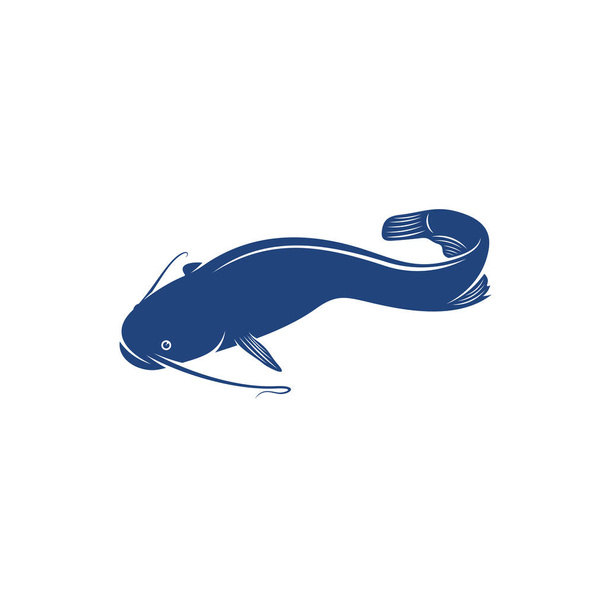 Ilustracja wektora projektu sumów, wzór koncepcji logo Creative Catfish, ikony symboli - Wektor, obraz