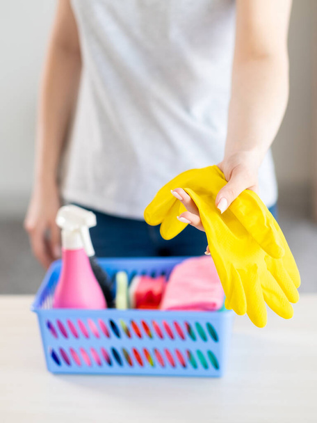 skincare protection house chores housewife - Фото, зображення