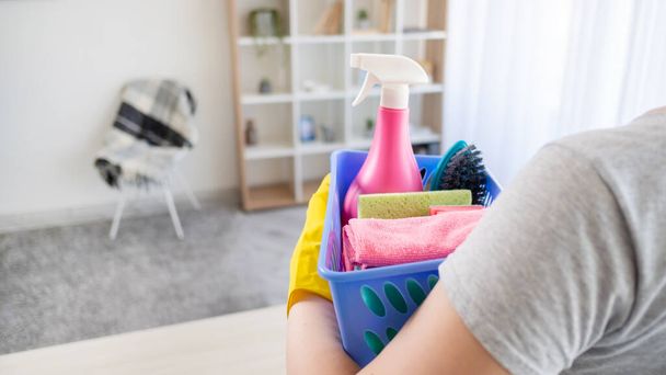 cleaning company house chores detergent supplies - Foto, Imagem