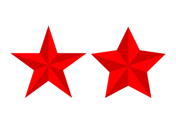 Red review rating stars vector set - Vektör, Görsel