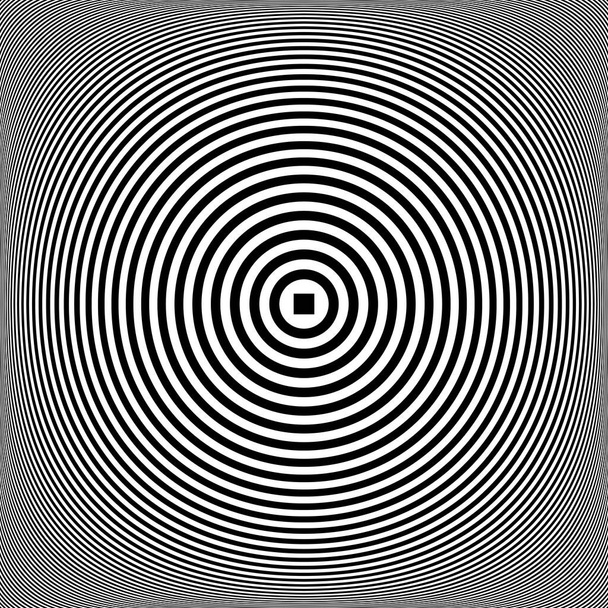 同心円状のリングパターン。線のテクスチャ。3次元錯視。ベクトルアート. - ベクター画像