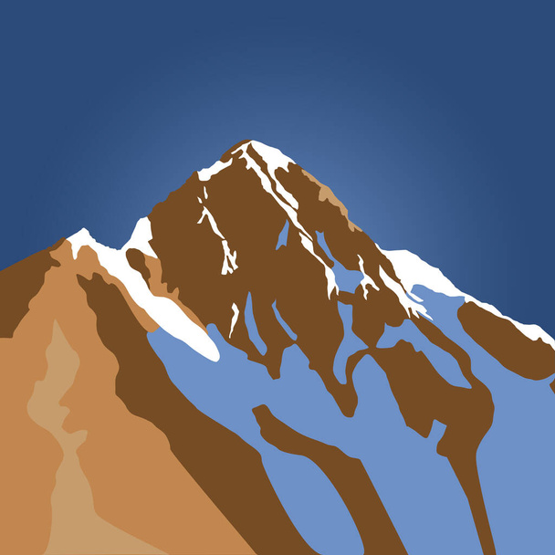 Himalaya Nepal Berge blauer Vektor Landschaft Illustration - Vektor, Bild