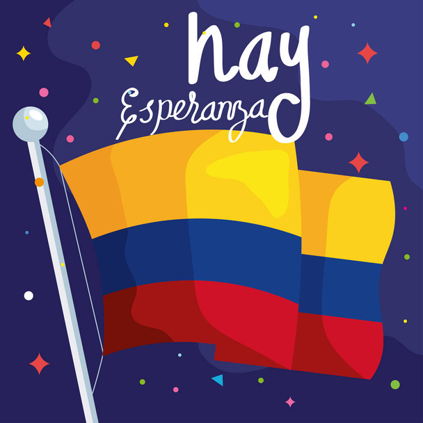 Plakat mit kolumbianischer Flagge - Vektor, Bild