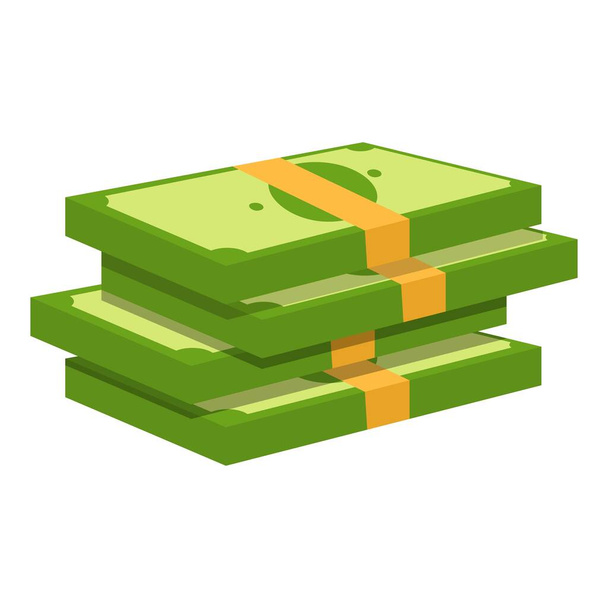 Bank cash pack icon, cartoon style - Vecteur, image
