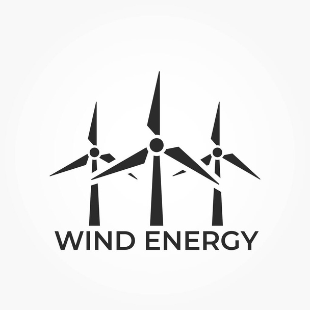 Rüzgar enerjisi logosu simgesi. Çevre dostu, sürdürülebilir, yenilenebilir ve alternatif enerji sembolü. izole vektör resmi - Vektör, Görsel