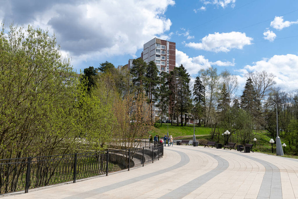 Moscow, Russia - May 7. 2021. City landscape in an early spring in Zelenograd district - Photo, image