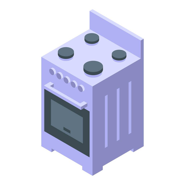 Kitchen electric cook stove icon, isometric style - Διάνυσμα, εικόνα