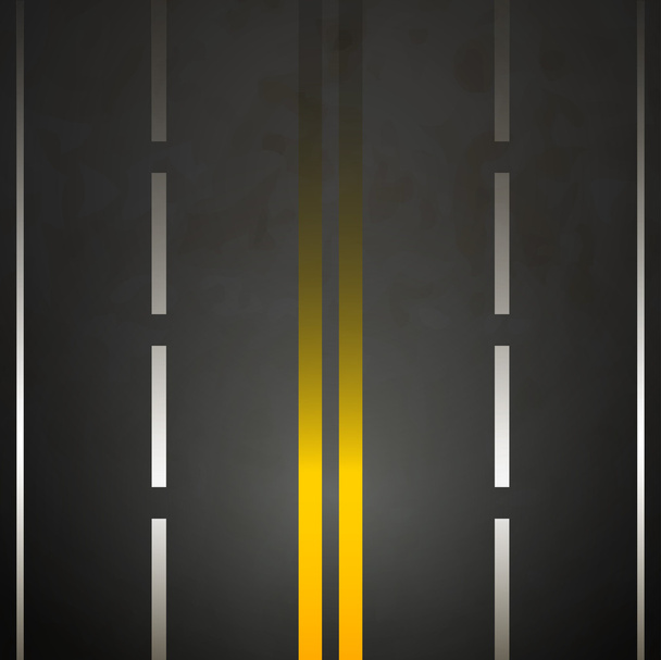 άσφαλτο δρόμο φόντο κίτρινο διπλής γραμμών - Διάνυσμα, εικόνα