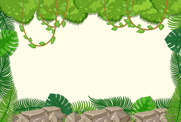 ジャングルの木の要素のイラストで空の背景 - ベクター画像