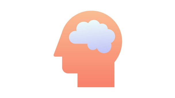 thought imagination brain intellect single isolated icon with smooth style vector illustration - Vector, Image