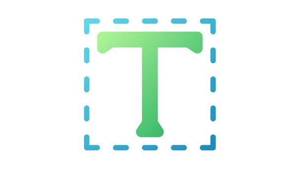tipografía herramienta de texto único icono aislado con ilustración vectorial de estilo suave - Vector, imagen