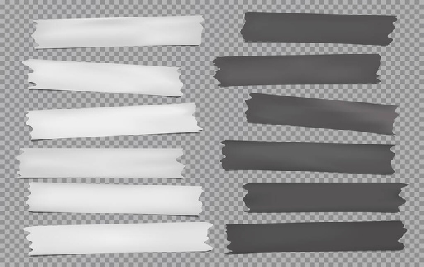 Білий, темно-сірий різного розміру клей, липкий, маскування, стрічка каналу, паперові шматочки знаходяться на квадратному фоні
 - Вектор, зображення