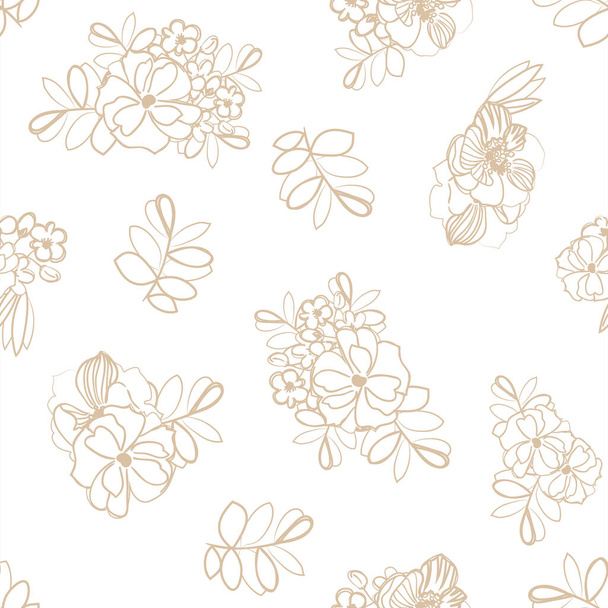 Abstract elegance seamless pattern with flowers, vector background - Vektor, Bild