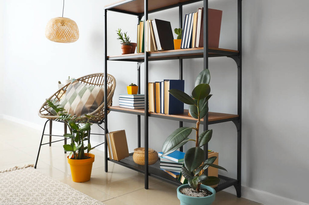 Interior of modern room with shelf unit and chair - Photo, Image