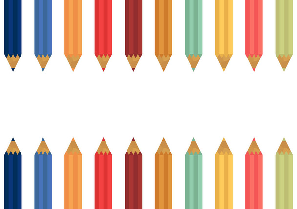 kleurrijke potlood achtergrond met witte achtergrond met een speciaal thema voor kinderen - Vector, afbeelding