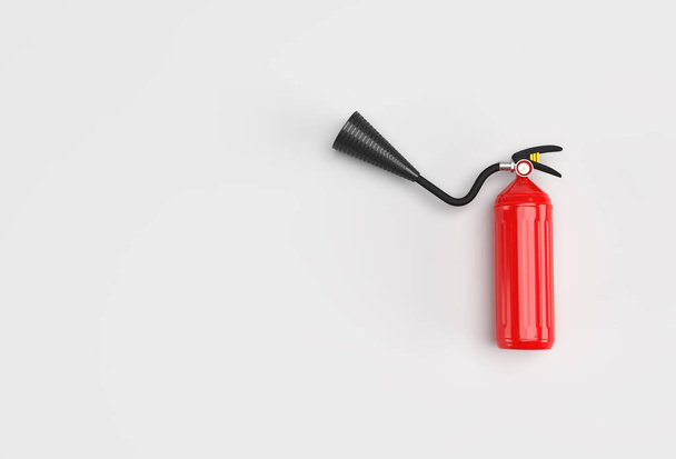 3D Render Fire Extinguisher Pastel White Background. - Φωτογραφία, εικόνα
