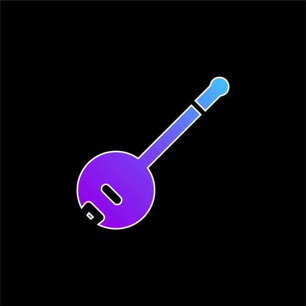 Icône vectorielle dégradé bleu banjo - Vecteur, image