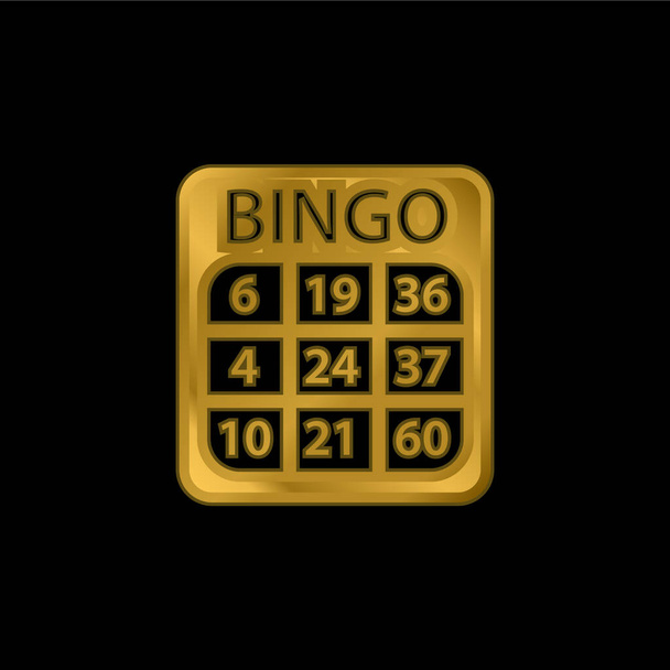 Bingo pozlacené kovové ikony nebo vektor loga - Vektor, obrázek
