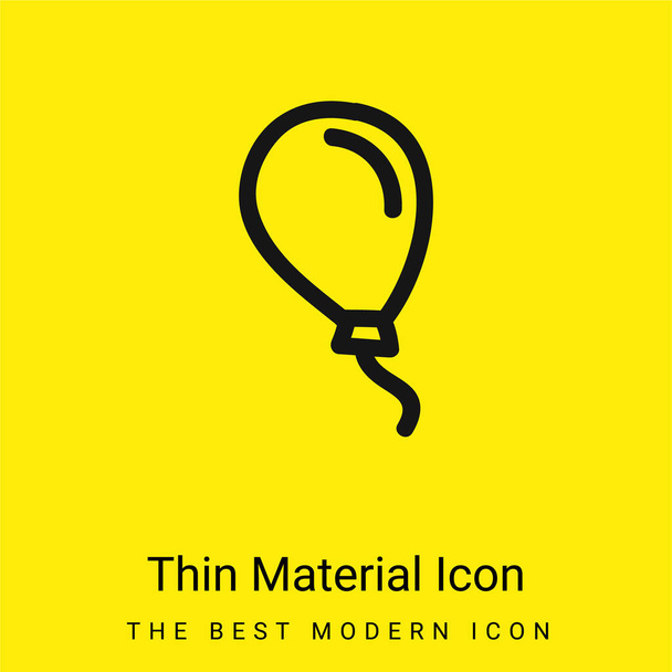 Balloon Hand Drawn Outline minimal bright yellow material icon - Vector, Image