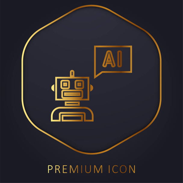 Bot golden line premium logo or icon - Vector, Image