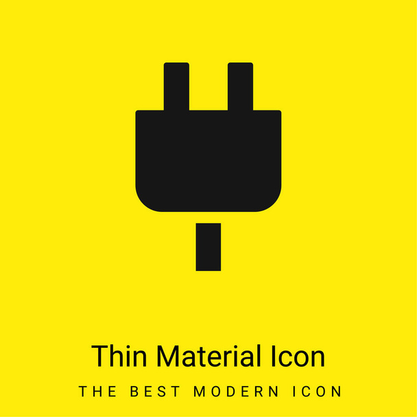 Black Plug Head minimal bright yellow material icon - Vector, Image