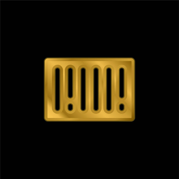 Code à barres plaqué or icône métallique ou logo vecteur - Vecteur, image