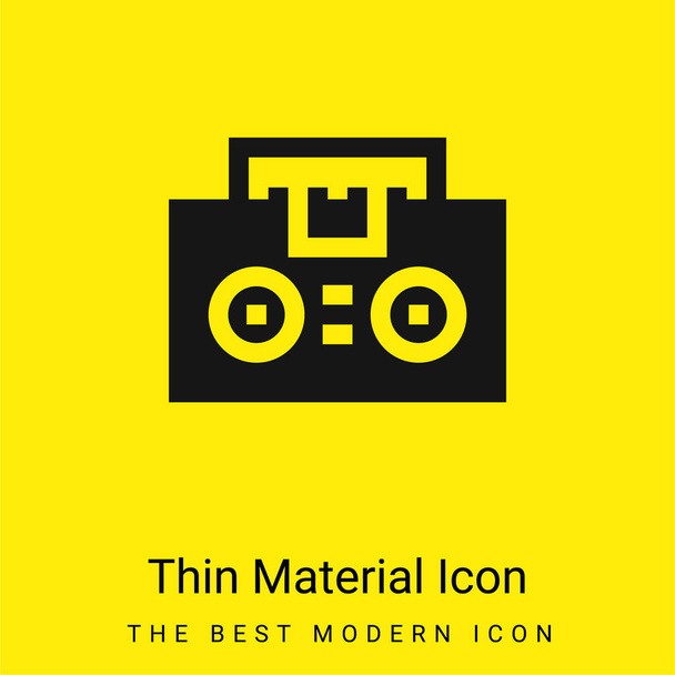 Boombox mínimo icono de material amarillo brillante - Vector, Imagen