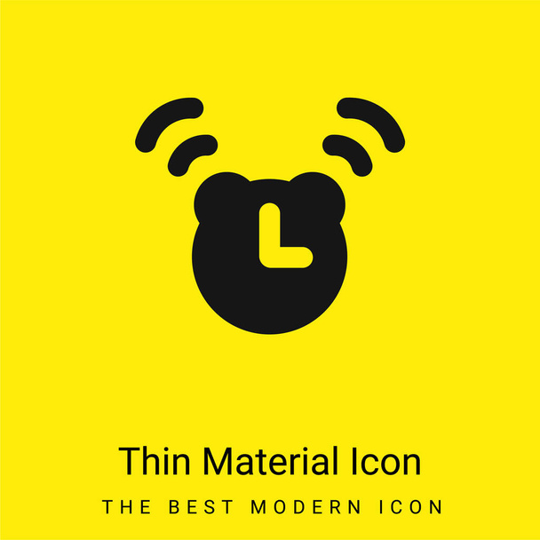 Alarm Clock minimal bright yellow material icon - Vector, Image