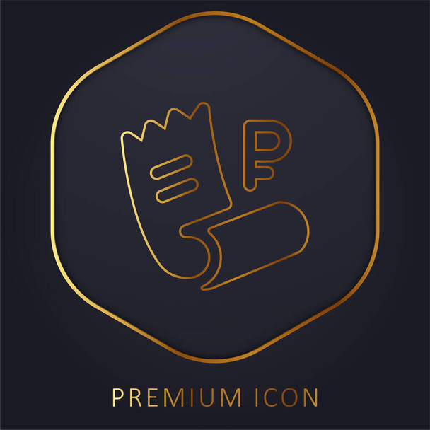 Bill ligne d'or logo premium ou icône - Vecteur, image
