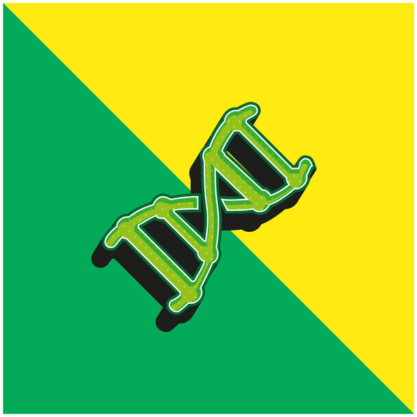 Biotech Green a žluté moderní 3D vektorové logo - Vektor, obrázek