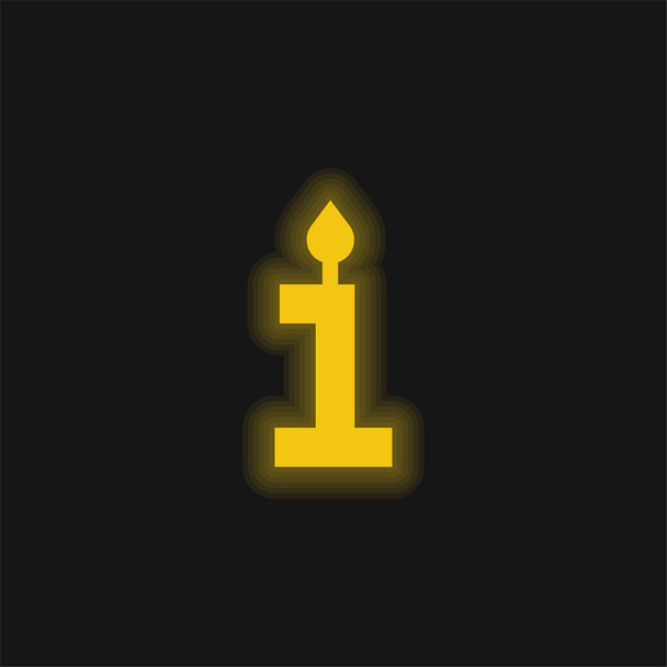 Икона дня рождения жёлтого сияния - Вектор,изображение
