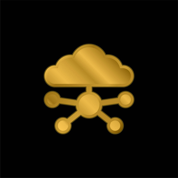 Великі дані золота металева піктограма або вектор логотипу
 - Вектор, зображення
