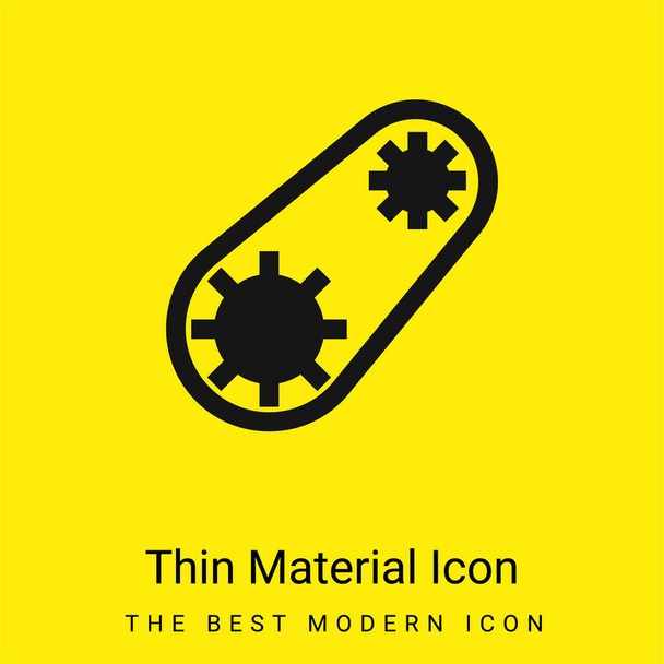 Cinto mínimo ícone material amarelo brilhante - Vetor, Imagem