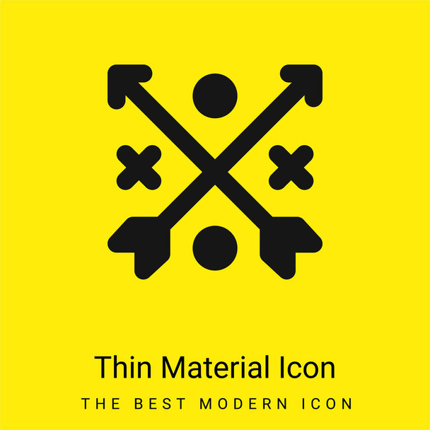 Flechas mínimo icono de material amarillo brillante - Vector, Imagen