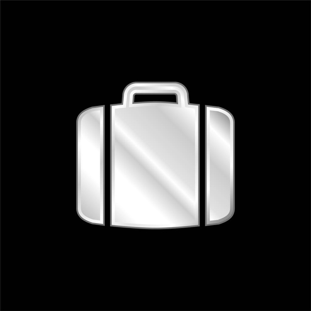 Matkatavarat hopeoitu metallinen ikoni - Vektori, kuva