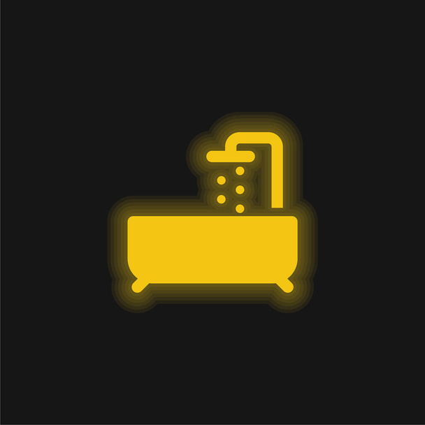 Баттуба жовта сяюча неонова іконка
 - Вектор, зображення